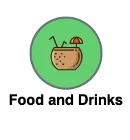 Tiki Expedition Tours 7 Icon for food and drinks included in the tour.