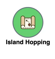 Tiki Expedition Tours 10 Icon for island hopping excursions included in the tour.
