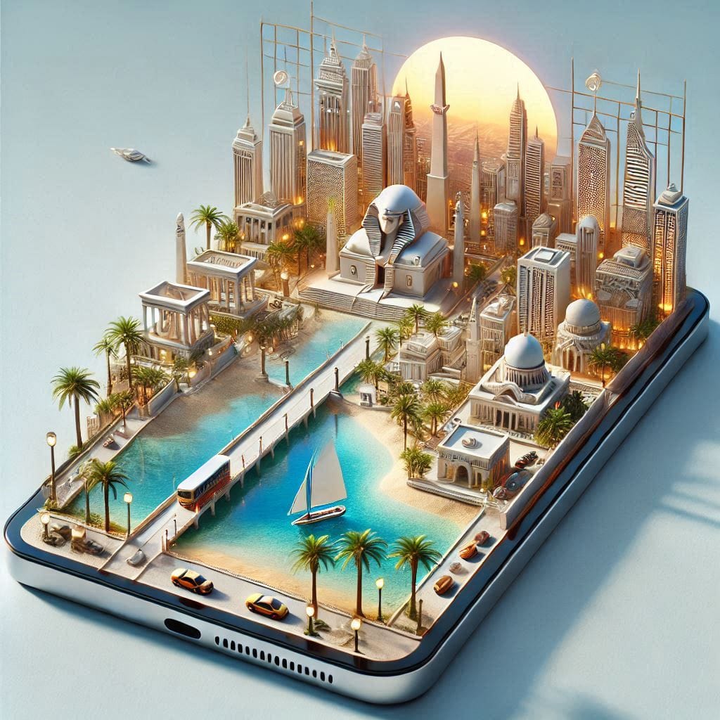 A sophisticated, photo-realistic image of ChatGPT for travel displayed on a sleek smartphone interface, aiding in travel planning